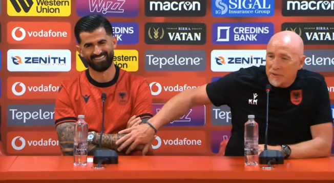 VIDEO/ Maran ndalon liderin e Kombëtares që të largohet, Gjimshitit i hiqet shiriti i kapitenit për sfidën e veçantë