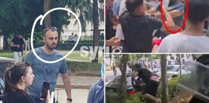 EMRI/ Shefi i krimeve të komisariatit numër 1 qëlloi me grushte protestuesin e mitur (Video)