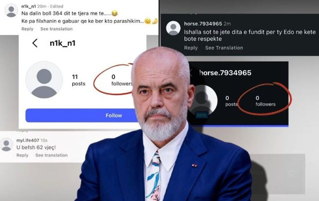 Zyra e Kryeministrisë “zbulon” profilet fake që ofendojnë me komente Edi Ramën